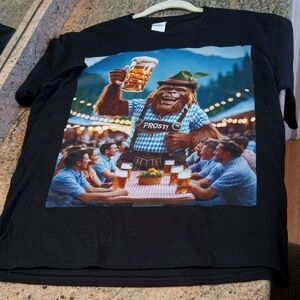 Octoberfest Port and Company Black Graphic Tee 100% Cotton